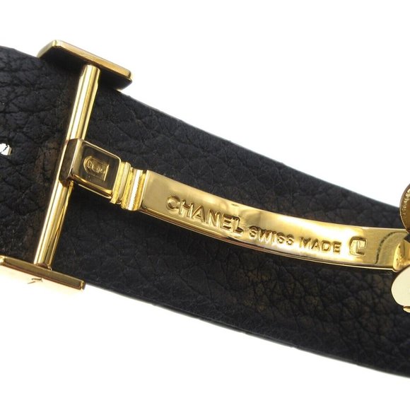 Chanel Matelasse Ladies Quartz Wristwatch Watch Gold Black main image 7